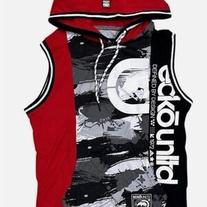 Ecko Unltd Red and Black Sleeveless Hoodie S/M/L/L/XL